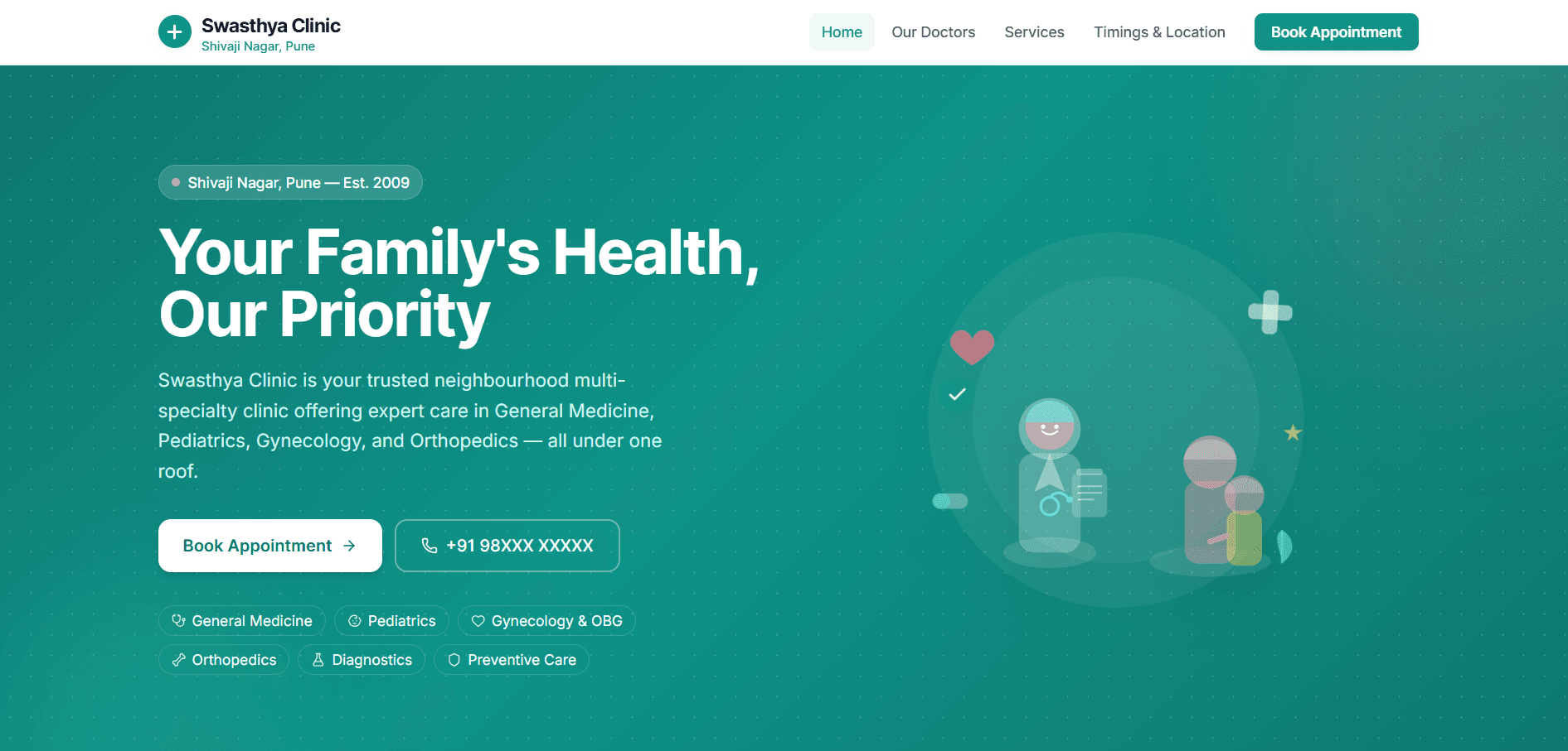 Swasthya Clinic homepage